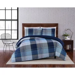 Trey Plaid Duvet Cover Set Navy - Truly Soft -Bedding Shop GUEST a5bd3bee c349 44da 9849 8ca567712eae