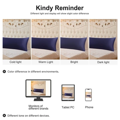 PiccoCasa Satin Silky For Hair And Skin Pillowcase Navy 20"x60" Body 2 Pcs 7 PiccoCasa Satin Silky For Hair And Skin Pillowcase Navy 20"x60" Body 2 Pcs - Image 5