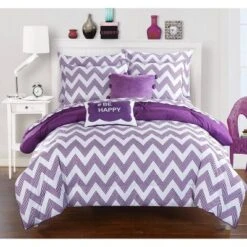 Foxville Pinch Pleated And Ruffled Chevron Print Reversible Multi Piece Comforter Set - Chic Home Design® -Bedding Shop GUEST a8db0e82 9228 47f5 9834 406f0b2a6764
