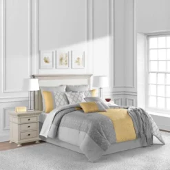 Ridgewood Comforter Set Gray/Yellow - Lanwood Home -Bedding Shop GUEST aa950256 ee78 4e74 bd41 ae56ecd8e93b