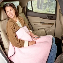 Heated Blanket 2-Pack - USB-Powered Fleece Throw Blankets For Travel, Home, Office, Or Camping - Winter Car Accessories By Stalwart (Pink) -Bedding Shop GUEST ab220f5e ba68 4810 b28a 3399aebc6da2