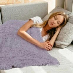 PiccoCasa Luxury Shaggy Soft Warm For Sofa Bed Faux Fur Blanket Purple Queen 1 Pc -Bedding Shop GUEST ab58f1fa b6b3 4158 b584 bb564dff5c24