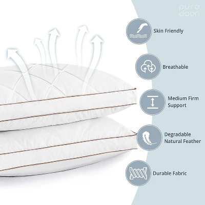 Peace Nest Natural Goose Feather And Down Sleeping 100% Cotton Pillow Cover Downproof Gusseted 2 Count 3 Peace Nest Natural Goose Feather And Down Sleeping 100% Cotton Pillow Cover Downproof Gusseted 2 Count