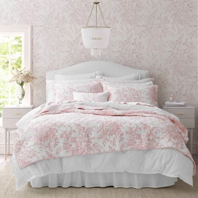 Bedford Cotton Quilt Set Pink - Laura Ashley 5 Bedford Cotton Quilt Set Pink - Laura Ashley - Image 3