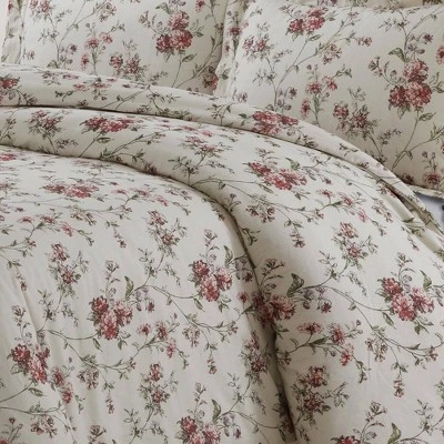 Dollhouse Floral Heavyweight Cotton Flannel Oversized Duvet Set - Tribeca Living 3 Dollhouse Floral Heavyweight Cotton Flannel Oversized Duvet Set - Tribeca Living