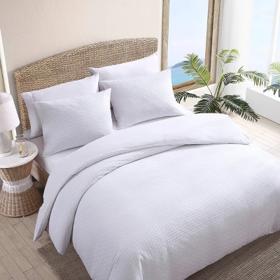 Basketweave 100% Cotton Duvet Set White - Tommy Bahama 5 Basketweave 100% Cotton Duvet Set White - Tommy Bahama - Image 3
