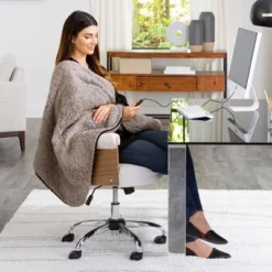 Heated Blanket 2-Pack - USB-Powered Fleece Throw Blankets For Travel, Home, Office, Or Camping - Winter Car Accessories By Stalwart (Gray) -Bedding Shop GUEST b4ca771a f5ce 438d 86b8 daf3dbbc13ac