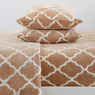 Great Bay Home Printed Velvet Plush Warm And Cozy Fleece Sheet Set 5 Great Bay Home Printed Velvet Plush Warm And Cozy Fleece Sheet Set - Image 3