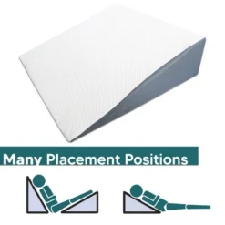 Continental Sleep, Bed Wedge Pillow With High Density Foam, Stylish Chic Jacquard Cover, Wedge Pillow For Sleeping, Reading, Watching TV, 24", White -Bedding Shop GUEST b6e66704 3539 498b bb12 3bea3efd30fc