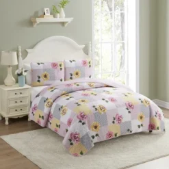 Sweet Home Collection Quilt Embroidered Soft And Luxurious Patch Quilt Set With Shams -Bedding Shop GUEST ba29701b 012c 4600 82ab 4d4d64584ace