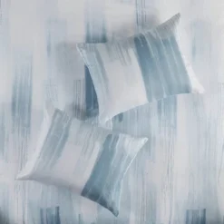 4pc Full/Queen Brush Stroke Oversized Reversible Seersucker Comforter Set Blue - N Natori -Bedding Shop GUEST baf9960d df58 47fa bb26 83dc97ece828