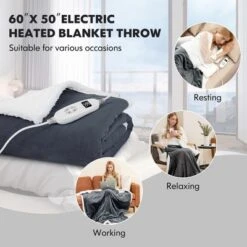 Tangkula 50" X 60" Heated Electric Reversible Fleece Blanket Blanket Throw W/ 10 Heat Levels, 9 Hours Auto Shut-Off, Overheat Protection Gray 19 Tangkula 50" X 60" Heated Electric Reversible Fleece Blanket Blanket Throw W/ 10 Heat Levels, 9 Hours Auto Shut-Off, Overheat Protection Gray -Bedding Shop GUEST bba9b90e d696 4c1e 93cf fcca11db97cd