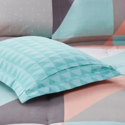 Queen 8pc Zuri Reversible Complete Bed Set Includes Sheets - Aqua -Bedding Shop GUEST bc917648 7b1f 408f 9f2f 48d6b0cf7115