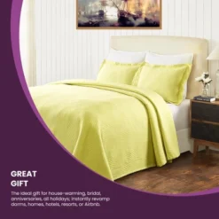 Textured Jacquard Matelassé Solid Oversized Cotton Bedspread Set - Blue Nile Mills -Bedding Shop GUEST bf69665b 930c 48e3 ae15 dd98297f27be