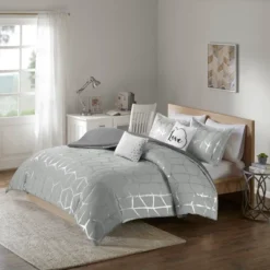 Arielle Metallic Printed Duvet Cover Set