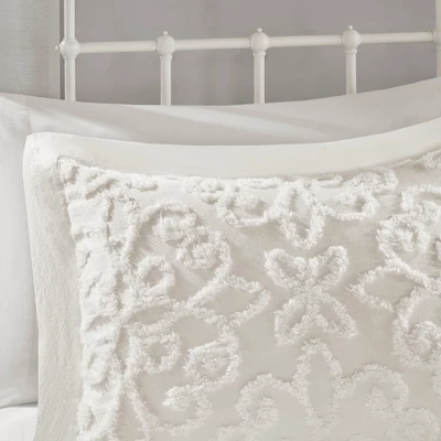 White Amber Cotton Chenille Bedspread Set 6 White Amber Cotton Chenille Bedspread Set - Image 4
