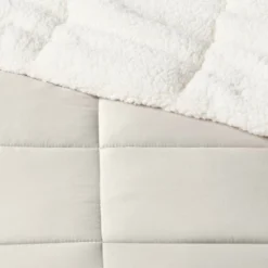 Sherpa Washed Microfiber Reversible Comforter - Room Essentials™ -Bedding Shop GUEST c2a3a9f9 2ea7 454d 8307 6e3a56bc2a72