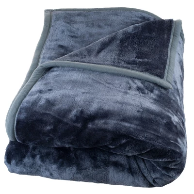 Lavish Home Solid Soft Heavy Thick Plush Mink Blanket 8 Pound - Grey 3 Lavish Home Solid Soft Heavy Thick Plush Mink Blanket 8 Pound - Grey