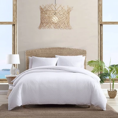 Basketweave 100% Cotton Duvet Set White - Tommy Bahama 12 Basketweave 100% Cotton Duvet Set White - Tommy Bahama - Image 10