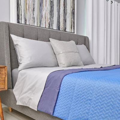 Twin Cool & Clean Bed Blanket Blue Fog - Sealy 6 Twin Cool & Clean Bed Blanket Blue Fog - Sealy - Image 4