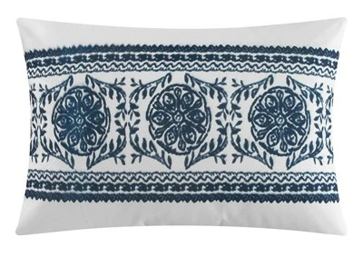 Chic Home Davina Comforter Set Geometric Hexagonal Pattern Design Bed In A Bag Bedding - 9 Piece - Navy Blue 8 Chic Home Davina Comforter Set Geometric Hexagonal Pattern Design Bed In A Bag Bedding - 9 Piece - Navy Blue - Image 6