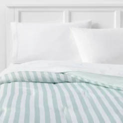 Microfiber Reversible Stripe Comforter Mint Green - Room Essentials™ -Bedding Shop GUEST cd174111 defd 4397 bcf3 048fba4ec0a1