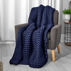 48"x72" 12lbs Chunky Knit Weighted Blanket - Tranquility -Bedding Shop GUEST cdf9e5a7 c64c 43fb b8cd 28a2ddb46073
