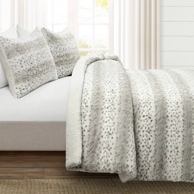 Lush Décor 3pc Leopard Textured Faux Fur Comforter 3 Lush Décor 3pc Leopard Textured Faux Fur Comforter