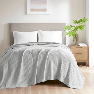 Waffle Weave Cotton Blanket - Beautyrest 3 Waffle Weave Cotton Blanket - Beautyrest
