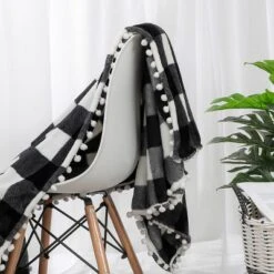 PiccoCasa Plaid Throw Blanket With Pom Poms Tartan Checkered Fleece Blanket 13 PiccoCasa Plaid Throw Blanket With Pom Poms Tartan Checkered Fleece Blanket -Bedding Shop GUEST d316b6e1 e69d 42c5 a9ca aa3b95ca3720