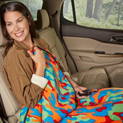 Heated Blanket - Ultra Soft Fleece Throw Powered By 12V Auxiliary Power Outlet For Travel Or Camping - Winter Car Accessories By Stalwart (Multi Camo) 5 Heated Blanket - Ultra Soft Fleece Throw Powered By 12V Auxiliary Power Outlet For Travel Or Camping - Winter Car Accessories By Stalwart (Multi Camo) - Image 3