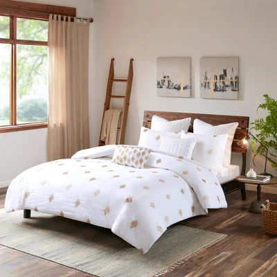 3pc Full/Queen Stella Dot Cotton Duvet Cover Mini Set Copper 3 3pc Full/Queen Stella Dot Cotton Duvet Cover Mini Set Copper