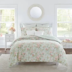 Laura Ashley Madelynn 100% Cotton Duvet Cover Bonus Set Blue -Bedding Shop GUEST dacba1d9 c427 4bf1 a501 d7de00b0caf8