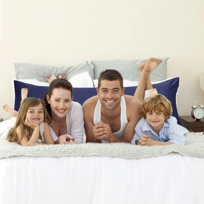 PiccoCasa Satin Silky For Hair And Skin Pillowcase Navy 20"x60" Body 2 Pcs 4 PiccoCasa Satin Silky For Hair And Skin Pillowcase Navy 20"x60" Body 2 Pcs - Image 2