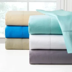 Pointehaven 410 Thread Count 100% Long Staple Cotton Solid Sateen Duvet Set