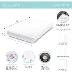 The Peanutshell Mini Crib Sheet Set - 3 Pack - Multiuse For Pack & Play, Playard, Playpen, Mini Crib - Nautical Whale -Bedding Shop GUEST de6a0dfa b319 4b97 9f36 afe9781ec39d 2
