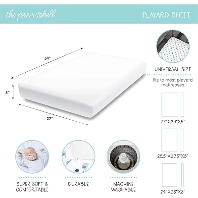 The Peanutshell Mini Crib Sheet Set For Girls - 3 Pack - Multiuse For Pack & Play, Playard, Playpen, Mini Crib, Pink Woodland Floral 4 The Peanutshell Mini Crib Sheet Set For Girls - 3 Pack - Multiuse For Pack & Play, Playard, Playpen, Mini Crib, Pink Woodland Floral - Image 2