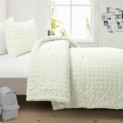 3pc Crinkle Textured Dobby Comforter & Sham Set - Lush Décor -Bedding Shop GUEST dfad33de 238e 4351 948f defb9057680a