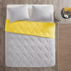 Teal/Gray Penny Reversible Down Alternative Comforter Mini Set -Bedding Shop GUEST e0173ebf 70c6 47ee b5b3 06142dcf4486