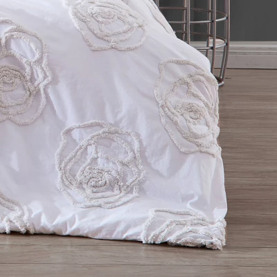Rambling Rose Duvet Cover Set Snow White - Betseyville 6 Rambling Rose Duvet Cover Set Snow White - Betseyville - Image 4
