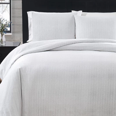 Herringbone Flannel Duvet Cover Set - London Fog 3 Herringbone Flannel Duvet Cover Set - London Fog