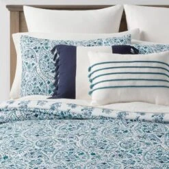 12pc Reversible Paisley Print Comforter & Sheets Set Blue/Dark Teal Blue - Threshold™ -Bedding Shop GUEST e3f1ec9a 3b66 4053 b0fe 00d8eb4ecda8
