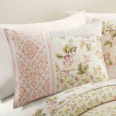 Standard Sweet Blooms Quilt Sham Pink - Mary Jane's Home 3 Standard Sweet Blooms Quilt Sham Pink - Mary Jane's Home