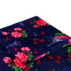 Floral Print Plush Bed Blanket - Betseyville