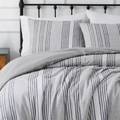 Kiel Stripe Flannel Duvet Cover Set - Truly Soft