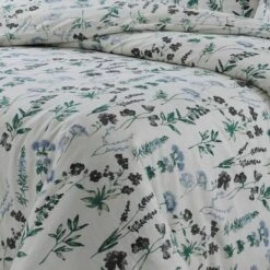 3pc Fleur Cotton Flannel Printed Oversized Duvet Set - Tribeca Living