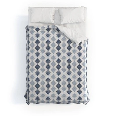 Woven Aztec Little Arrow Design Co Duvet Cover Set Blue/White - Deny Designs 5 Woven Aztec Little Arrow Design Co Duvet Cover Set Blue/White - Deny Designs - Image 3