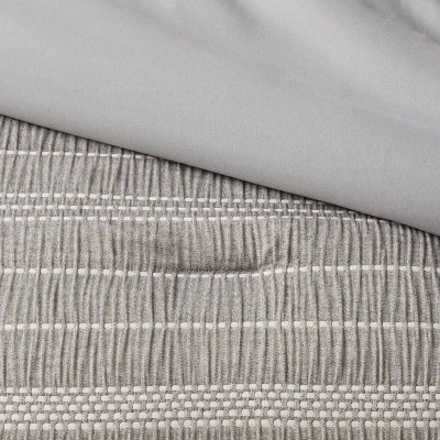 12pc Chambray Matelasse Stripe Comforter & Sheet Bedding Set Gray - Threshold™ 5 12pc Chambray Matelasse Stripe Comforter & Sheet Bedding Set Gray - Threshold™ - Image 3
