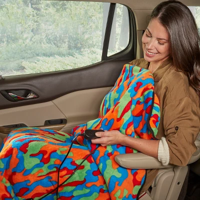 Heated Blanket - Ultra Soft Fleece Throw Powered By 12V Auxiliary Power Outlet For Travel Or Camping - Winter Car Accessories By Stalwart (Multi Camo) 6 Heated Blanket - Ultra Soft Fleece Throw Powered By 12V Auxiliary Power Outlet For Travel Or Camping - Winter Car Accessories By Stalwart (Multi Camo) - Image 4