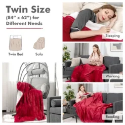 Tangkula 84" X 62" Twin Size Electric Heated Blanket, 5 Heating Levels, 10 Hours Auto Off, Cozy Flannel & Fabric, Overheat Protection Red 17 Tangkula 84" X 62" Twin Size Electric Heated Blanket, 5 Heating Levels, 10 Hours Auto Off, Cozy Flannel & Fabric, Overheat Protection Red -Bedding Shop GUEST f6e2686d 26b7 4f49 a330 d72518b66780